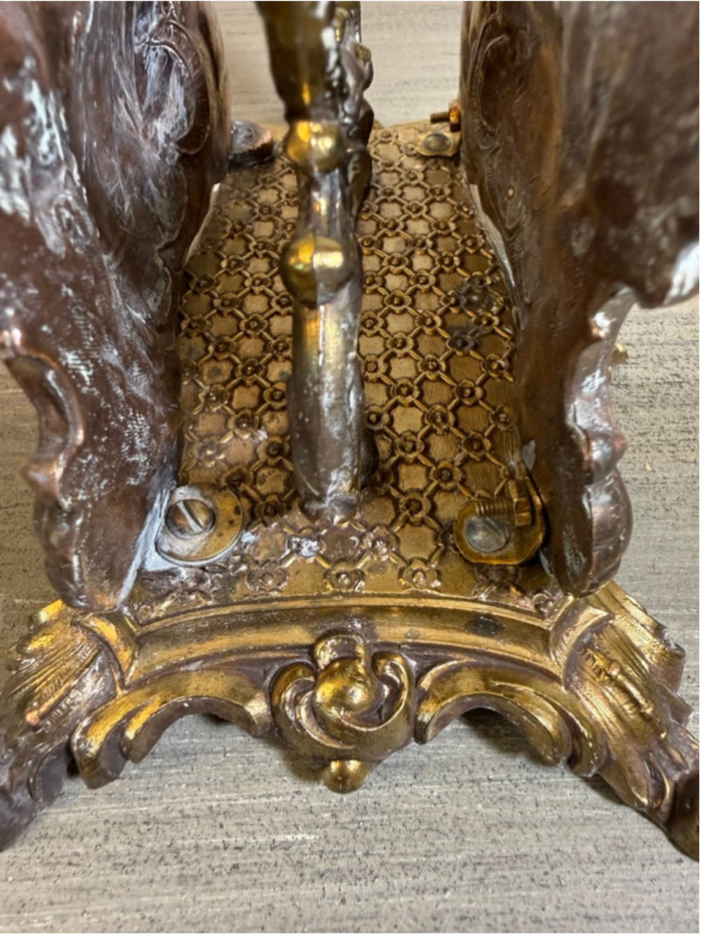 Vintage 1961 Rococo Cast Metal Mail Letter Holder Desk Organizer Bronze Finish - Picture 7 of 11